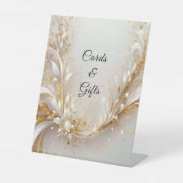 Expositor En L Rótulos de tabletas florales de oro blanco