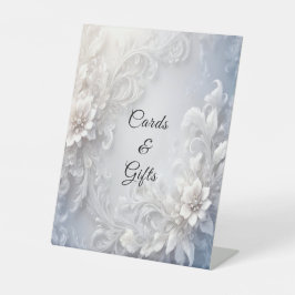 Expositor En L Rótulos de tabletop floral blanca