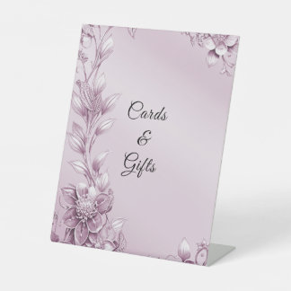 Expositor En L Rótulos de tabletop floral rosada
