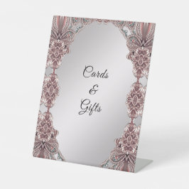 Expositor En L Rótulos de tabletop ornamentales rosados