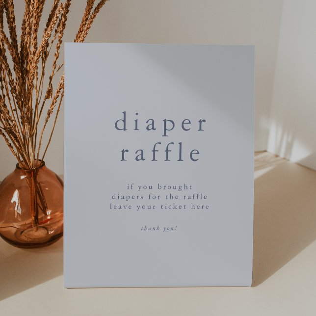 Expositor En L RoWAN Boy Blue Simple Baby Shower Diaper Raffle (ROWAN Boy Blue Simple Baby Shower Diaper Raffle Pedestal Sign)