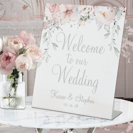 Expositor En L Rubor Peony Silver Eucalyptus Bienvenidos Al Boda
