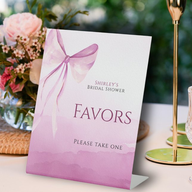 Expositor En L Rubor Pink Bow Bridal Shower Favor (Subido por el creador)