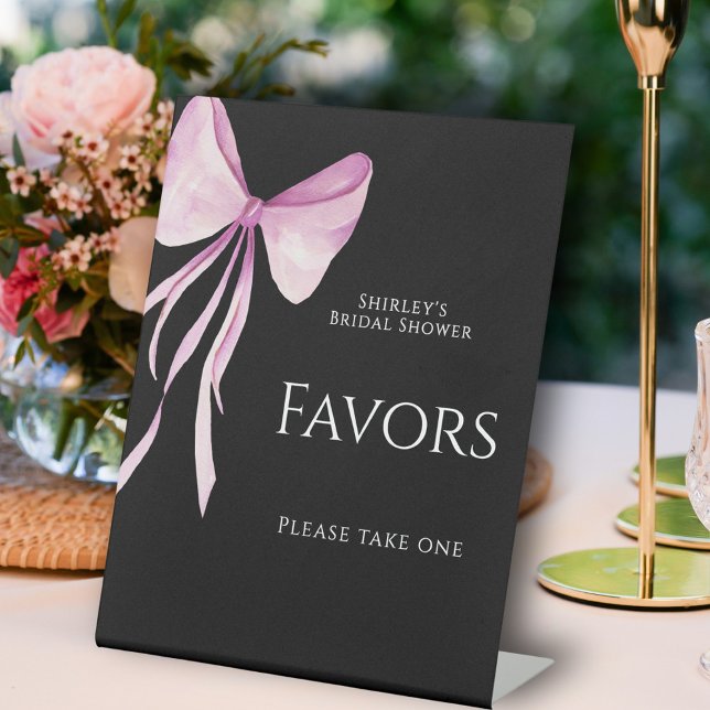 Expositor En L Rubor Pink Bow Bridal Shower Favor (Subido por el creador)