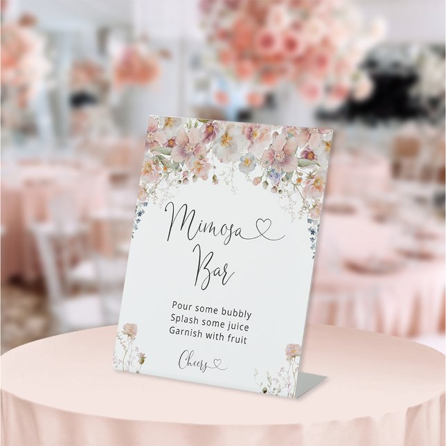 Expositor En L Rubor Pink Floral Bridal Shower Mimosa Bar (Subido por el creador)