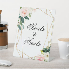 Expositor En L Rubor Pink & Greenery deja Rótulo de dulces y trat