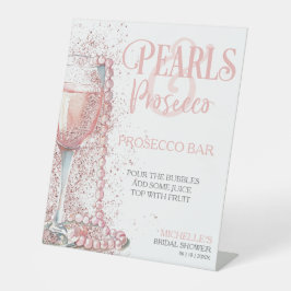 Expositor En L Rubor Pink Pearls y Prosecco Bar Table