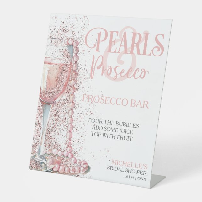 Expositor En L Rubor Pink Pearls y Prosecco Bar Table (Anverso)