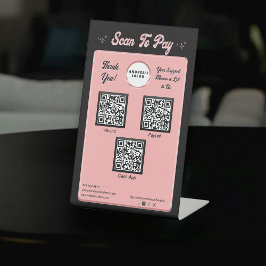 Expositor En L Rubor Pink Scan De Moda Negra Para Pagar QR Codes