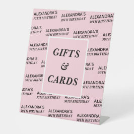 Expositor En L Rubor Rosa Nombre Edad Cumpleaños Regalos y Tarjet