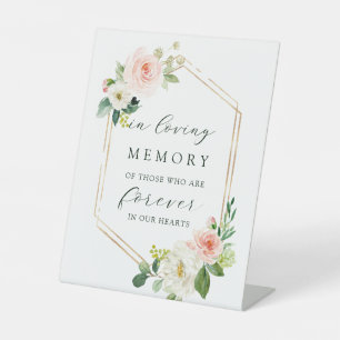 Expositor En L Rubor White Bloom Hexagon De Oro En Memoria Amada