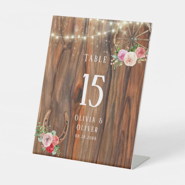 Expositor En L Rueda de la madera del patio trasero del país núme (Anverso)