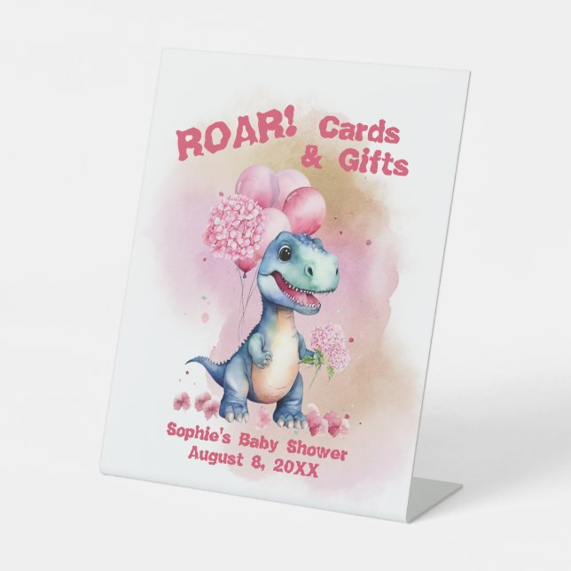 Expositor En L ¡Rugir! Son Tarjetas Y Regalos De Dinosaurios En T (Anverso)