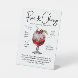 Expositor En L Rum & Cherry Christmas Cocktail Pedestal Sign