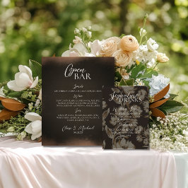 Expositor En L Rustic Brown Floral Signature Drink Wedding 