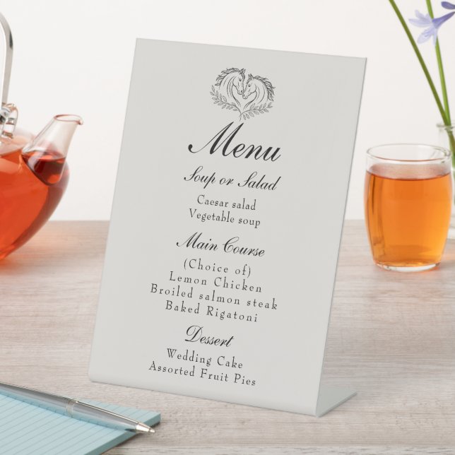 Expositor En L Rustic Horse Country Western Elegant Wedding Menu (In Situ)