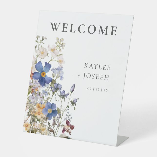 Expositor En L Rustic Meadow Wildflowers Boda Púrpura (Anverso)