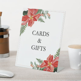 Expositor En L Rustic Winter Poinsettia Red Christmas Wedding