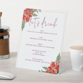 Expositor En L Rustic Winter Poinsettia Red Christmas Wedding