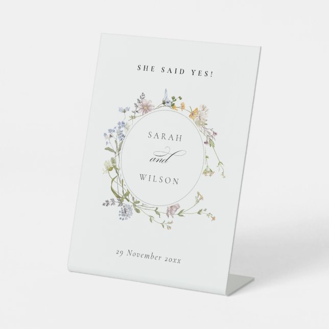 Expositor En L Rústica Camarera Floral Dijo Sí (Anverso)