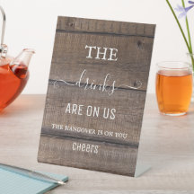 Rústico Rótulo de bar con resaca campestre de made