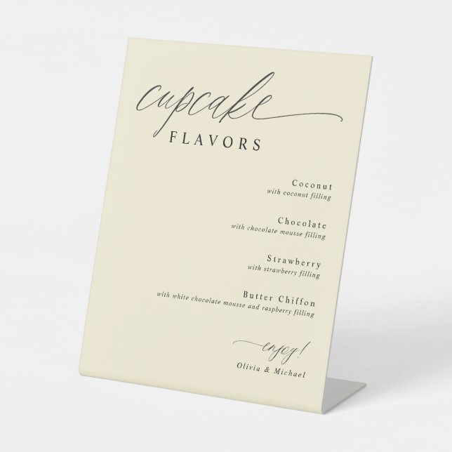 Expositor En L Sabores de Cupcake Mesa de Postres Crema Boda (Anverso)