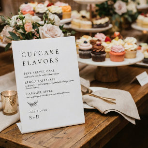 Expositor En L Sabores de Cupcakes Elegantes Minimalistas Letrero
