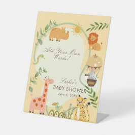 Expositor En L Safari Animal Friends Baby Shower Custom