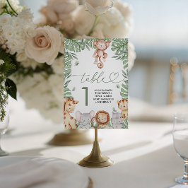 Expositor En L Safari Baby Shower Table Number
