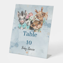 Expositor En L Safari wildone baby ducha azul Rótulo peatonal