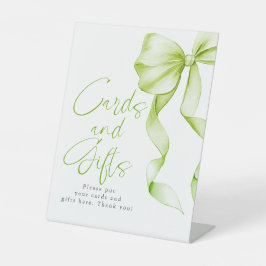 Expositor En L Sage Green Bow Cards and Gifts Brige Shower