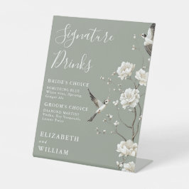 Expositor En L Sage Green Chinoiserie Signature Boda de bebidas