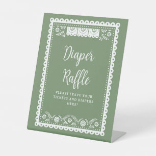 Expositor En L Sage Green Cielito Lindo Baby Shower Sorteo de Pañ