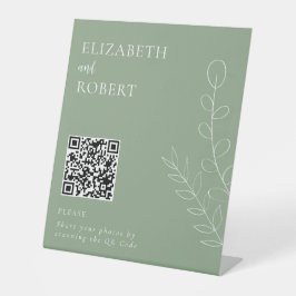 Expositor En L Sage Green Elegant Wedant Foto Compartir código QR