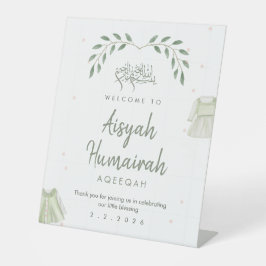 Expositor En L Sage Green Iislamic Aqiqah Welcome Sign 