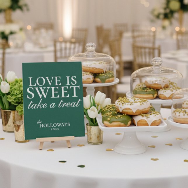 Expositor En L Sage Green Love es un postre dulce Boda (Add a touch of charm to your reception with this Sage Green “Love is Sweet” Wedding Dessert Sign!)