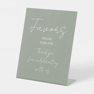 Expositor En L Sage Green Minimalista Elegant Script Favores
