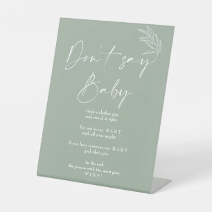 Expositor En L Sage Green Modern Baby Shower no dice bebé