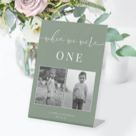 Expositor En L Sage Green Modern Elegant Wedant Age Table Number