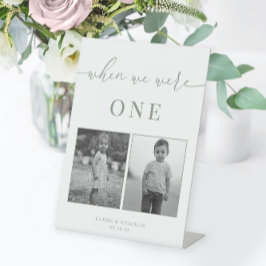 Expositor En L Sage Green Modern Elegant Wedant Age Table Number