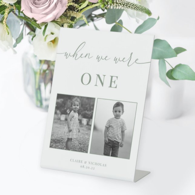 Expositor En L Sage Green Modern Elegant Wedant Age Table Number  (Subido por el creador)