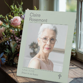 Expositor En L Sage Green Modern Funeral Photo Table Sign