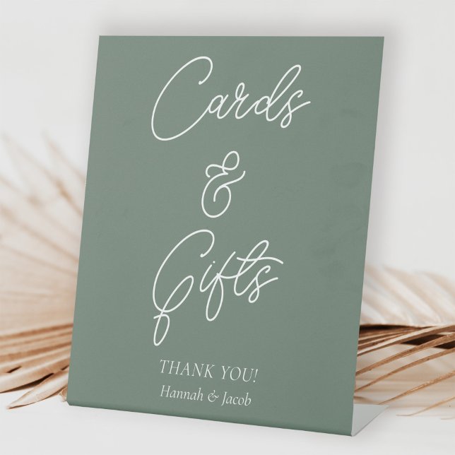 Expositor En L Sage Green Moderno Cards and Gifts Boda (Subido por el creador)