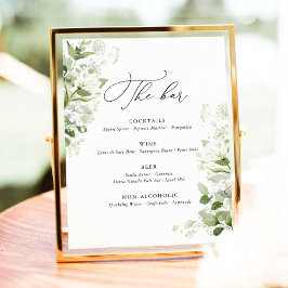 Expositor En L Sage Green Organic Greenery Wedding Bar Menu