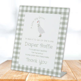 Expositor En L Sage Green Silly Goose Diaper Raffle Rótulo