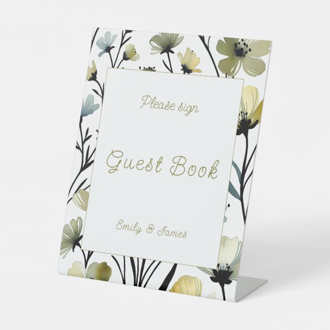 Expositor En L Sage Green & Soft Yellow Botanical Wedding (Anverso)