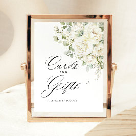 Expositor En L Sage Green White Floral Cards & Gifts Table