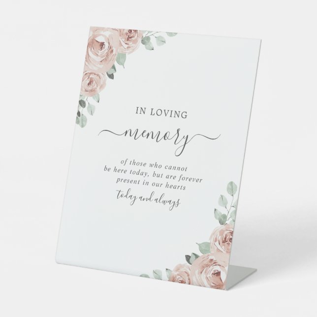 Expositor En L Sage Greenery Floral Dusty Rosa Boda de memoria (Anverso)