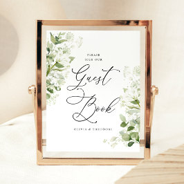 Expositor En L Sage Organic Greenery Guest Book Wedding Table