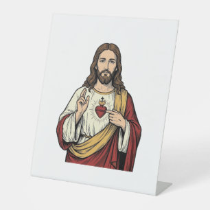 Expositor En L Sagrado Corazón Jesús Grabado Antiguo Arte Vectori